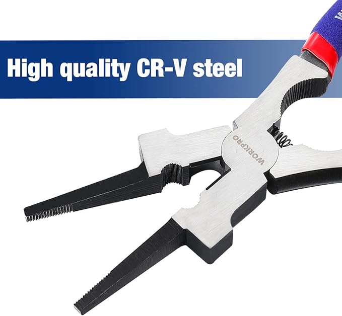 WORKPRO 8" Welding Pliers, Multi-Functional CR-V Steel Welding Pliers for Welding, Electrical, Mechanical, Workshop and Home Use
