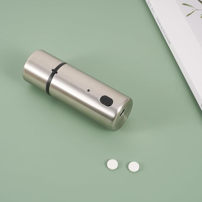 Remedic Cordless, Electric Pill Crusher & Grinder ??Compact Stainless Steel Tablet Pulverizer ??Rechargeable & Portable ??One-Touch Operation ??Fine Powder for Seniors, Pets, Kids ??Herb Grinder