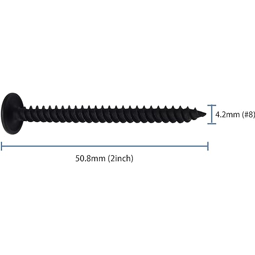 70pcs #8 횞 2??Modified Truss Head Wood Screws, Phillips Drive, Black Wood Screws, Screws with Screwdriver Bit
