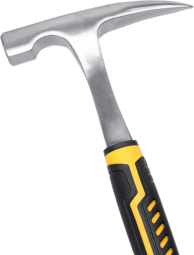 All Steel Geological Hammer, 31 Oz Big Pointed Tip Hammer with PU Non-slip Shock-absorbing Handle for Geological Exploration,Rock Hounding, Prospecting, Mining (Large)