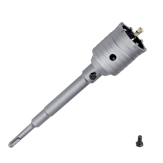 70mm (2-3/4 inch) Concrete Hole Saw with 220mm SDS Plus Shank Connecting Rod, Tungsten Carbide Teeth (7.7mm x 4mm) Cement Hole Saw for Concrete Cement Brick Wall Stone (70mm (2-3/4 inch)