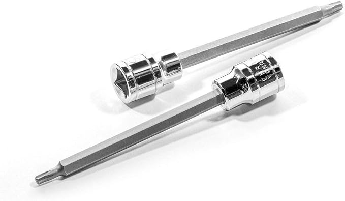 Stark USA 7 Pieces 3/8" Drive Extra Long Torx Star Bit Socket Set, T10-T40, Carrying Case Included