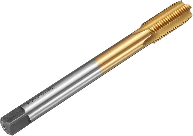 uxcell Metric Thread Tap M13 x 1.5 H2 130mm Straight Flute Screw Thread Milling Machine Taps Threading Tapping Repair Tool