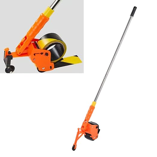 Jectse Floor Tape Applicator, Manual Pushing Tape Marking Machine with Roller and Scoring Wheel, PVC PE EVA Tapes Cutter, for Home Renovations, Office Setups, Warehouse Organization
