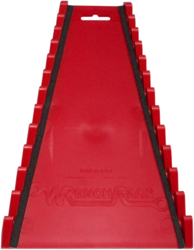 Protoco 2021 Reverse 12 Piece Wrench Rack, Magnetic, Tool Organizer for Tool Box, Tool Cart or Wall Mounted, Red