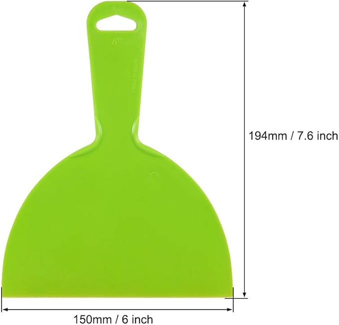 uxcell Putty Scraper 6" Plastic Flexible Putty Knives Disposable Spreader for Taping Drywall Wall Painting Green 3pcs