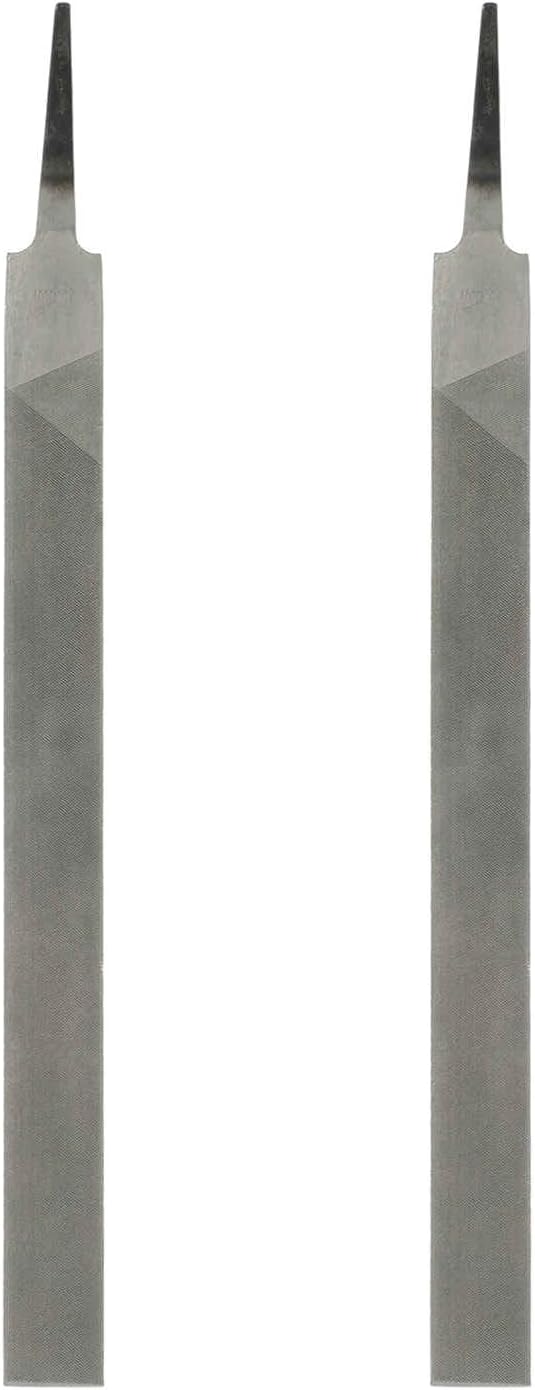 HARFINGTON 2pcs Flat Thin Cut File 14" Double Cut Teeth High Carbon Steel Hand Rasp File without Handle for Metal Wood Deburring Removing