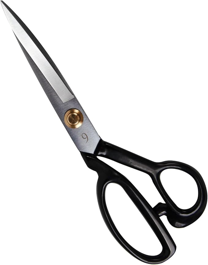 KEARING 9 Inch Heavy Duty Fabric Scissors, Professional Tailor Shears for Precision Cutting of Leather, Denim, and Multi-Layer Fabrics for Dressmaking, Sewing, Quilting - 0.47 lb - Right-Handed