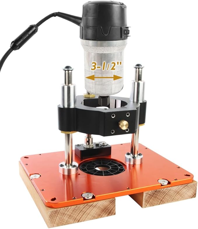 O'SKOOL Router Lift Systems for 3-1/2" Diameter Motors, 9-1/4'' x 11-3/4'' Plate 5-Piece Insert Ring Kit, RTS05