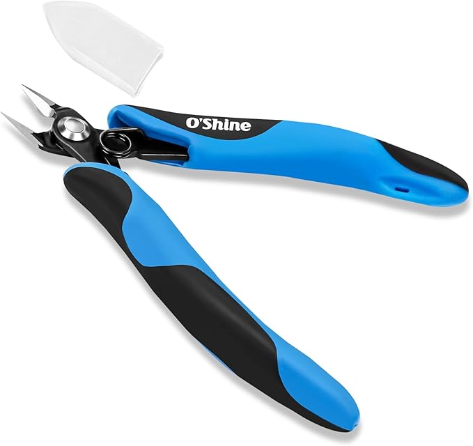 O?셎hine Double-Edged Sprue Cutter for Beginner, Sharp Model Nippers for Plastic Models, Gunpla Gundam Hobby Model Kit Nippers Clippers, A Plastic Sheath Included