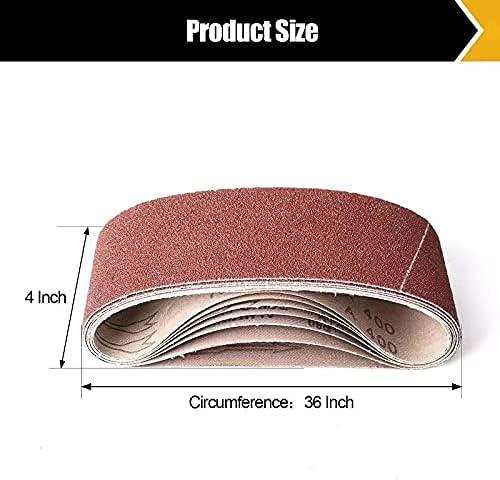 14 Pack Sanding Belts 4x36 Inch, 4x36 Belt Sander Sanding Belt Sander Paper 40/60/80/120/180/240/400 Grits Assortment Aluminum Oxide Sanding Belts for Belt Sander Knife Wood Metal Polishing