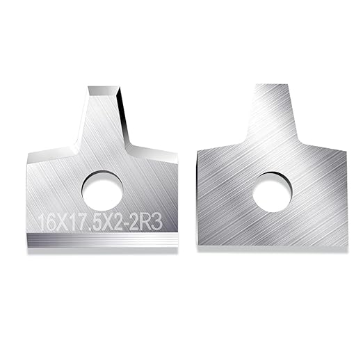 Woodworking Veneer Edge Trimmer Blades 16x17.5x2.0-2R3 2-Pcs, Chamfer Plane, Edge Banding Cutter, Manual Planer Blade, Burr Scraper for Board & Wood Surfaces (16x17.5x2-2R3, 2-PCS)