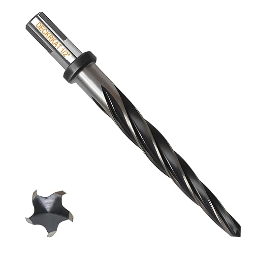 1/2" Reamer Drill Bit for Metal, M2 HSS Taper Reamer for Steel, Alloy, Wood, Plastic to Align, Enlarge Holes ??5-Spiral Flutes, 1/2" Non-Slip Shank, 12mm Car Reamer, Bridge Construction Reamer