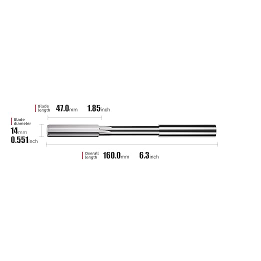 14mm Chucking Reamer,H7 HSS Straight Flutes Lathe Machine Reamer,Round Shank Milling Cutting Tool,1 pcs DRINYOUNG(14mm)