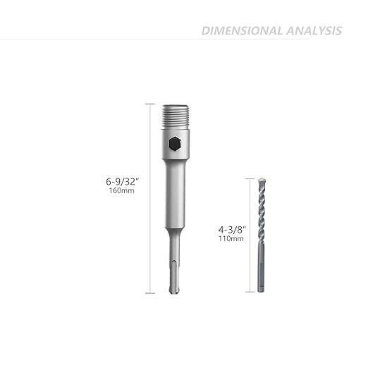 GSTK 160mm 6-9/32" Upgraded SDS Plus Shank Concrete Hole Saw Connecting Rod for Cement Brick Wall Handle