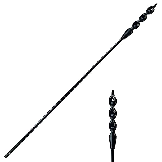 DKIBBITH Flexible Installer Drill Bit for Pulling Wires Through Walls Ceilings and Sidewalks,36-Inch Long, 3/8-Inch Auger with a Fish Eye Hole and Screw Point, 3/16" 3-Flat Anti-Slip Shank.
