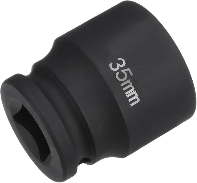 HARFINGTON 6-Point Impact Socket 3/4" Drive 35mm Metric 40Cr Alloy Steel Spindle Axle Nut Impact Socket