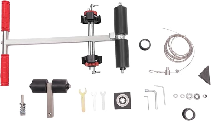 Tape Sticking Machine, Manual Tape Marking Machine with Circle Kit ??Adjustable 1.81-5.91in Spacing, Stainless Steel Applicator for Courts/Parking Lots/Warehouse Floor Lines