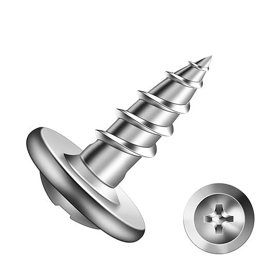 #8 x 1/2" Wood Screw 500Pcs 410 Stainless Steel Standard Thread Truss Head Fast Self Tapping by SG TZH