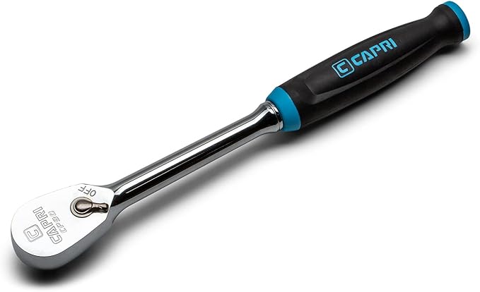 Capri Tools 3/8 in. Drive Fine 90-Tooth Ratchet, Ergonomic Soft Grip, 9.5 in. Long