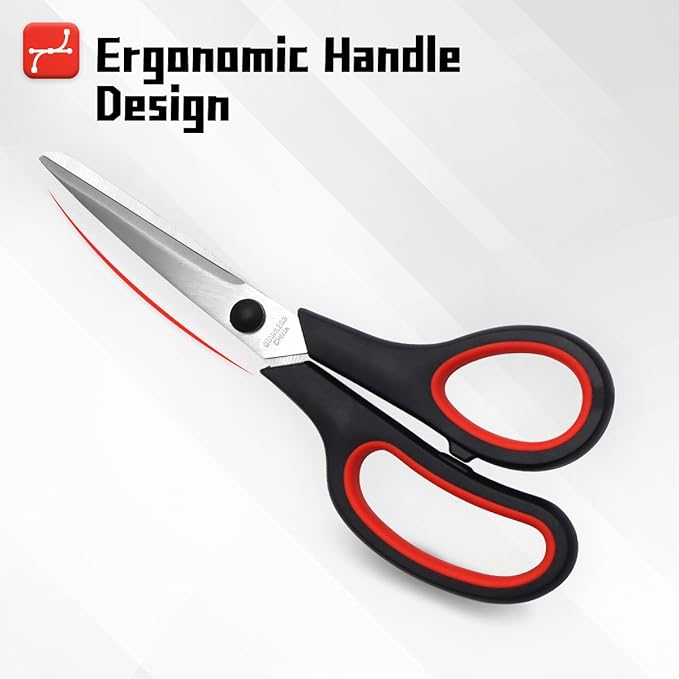 Vitoler Scissors All Purpose Heavy Duty,8.5" Kitchen Scissor for Office Home School Craft Sewing Fabric Supplies, High/Middle School Student Teacher, Right/Left Hand