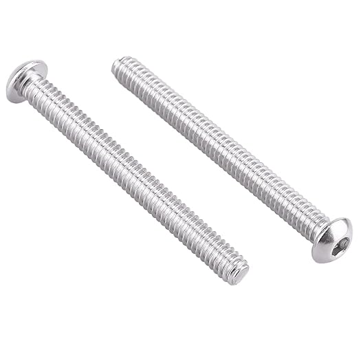 1/4-20 x 2-1/4" Button Head Socket Cap Bolts Screws, 304 Stainless Steel 18-8, Allen Hex Drive, Bright Finish, Fully Machine Thread, Pack of 15