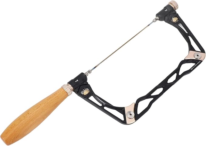 Coping Saw Kit Set,Woodworking U Shaped Aluminum Curved Saw Wooden Handle, for Woodworking, Plastic, Rubber, and Soft Metal Cutting