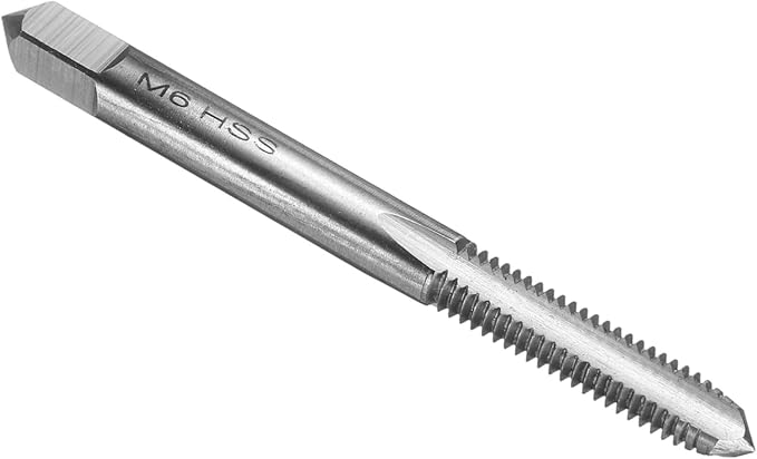 uxcell Hand Plug Tap M6 x 1 H2 Metric Thread Plug Style Taps Straight Flute Screw Tapping Threading Tool High Speed Steel HSS6542
