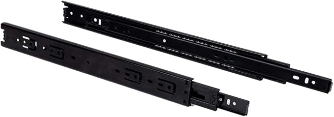 6 Pairs of 18 Inch Hardware 3-Section Full Extension Ball Bearing Side Mount Black Drawer Slides,100 LB Capacity Drawer Slide