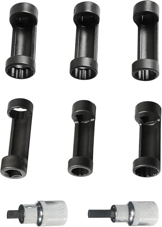 Strut Nut Socket 16mm 18mm 19mm 21mm 22mm 24mm with 12 Point 1/2" Drive Suspension Strut Spreader Socket 8pc Shock Absorber Tool