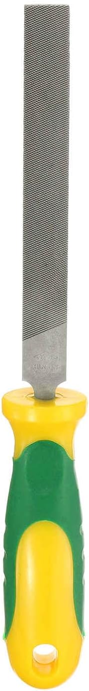 HARFINGTON Flat Medium Cut File 4" Double Cut Teeth High Carbon Steel Hand Rasp File with Plastic Handle for Metal Wood Deburring Removing