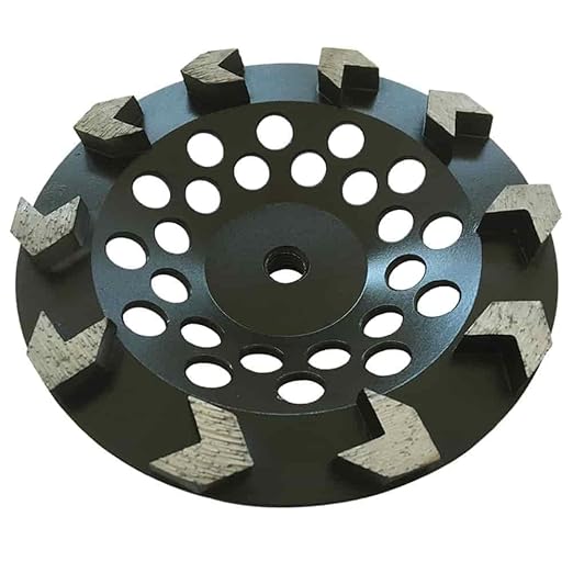 7" High Performance Diamond Grinding Wheels for Concrete, Paint, Epoxy, Mastic, Coating Removal, #30/40 Grit, 10 Arrow Segments, 5/8"-11 Arbor
