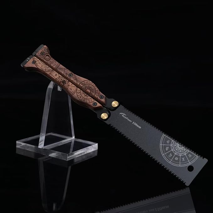 Folding Hand Saw 7.5 Inch Folding Japanese Pull 11/15TPI Double-Edged Hand Saw with SK5 Flexible Blade WoodSaw for Woodworking Camping DIY Small Projects