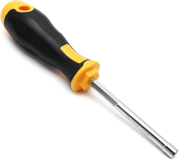 Piutouyar 5mm Socket Wrench Screwdriver, Hex Nut Driver, Steel Cushion Grip Screwdriver for Hand-Making, Repair