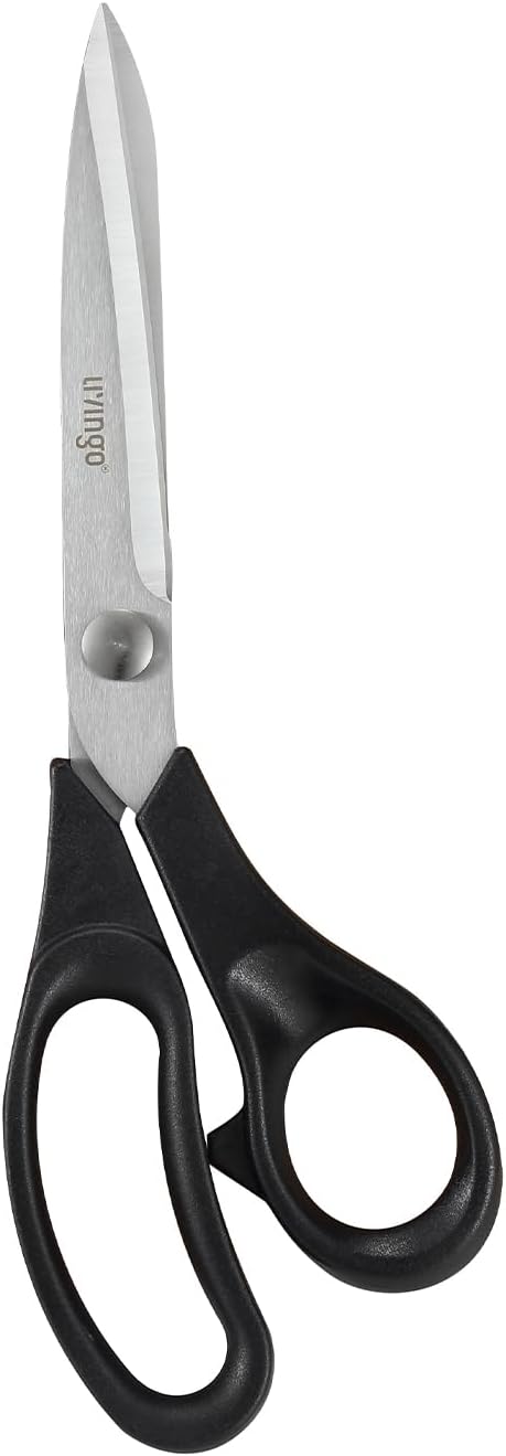 LIVINGO 10.5??Bent Fabric Scissors, Stainless Steel Heavy Duty Sharp Sewing Shears for Tailor Sewing Crafting Cutting Cloth, Leather, Paper