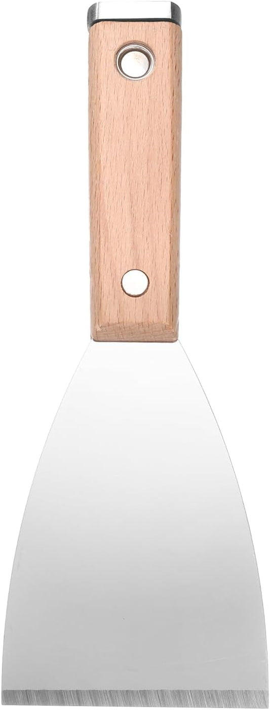 uxcell Putty Knife 3" Stainless Steel Paint Scraper Flexible Drywall Repair Mud Knife Wood Shank for Removing Cement Wallpaper Mud Adhesive Taping with Metal Hammer End