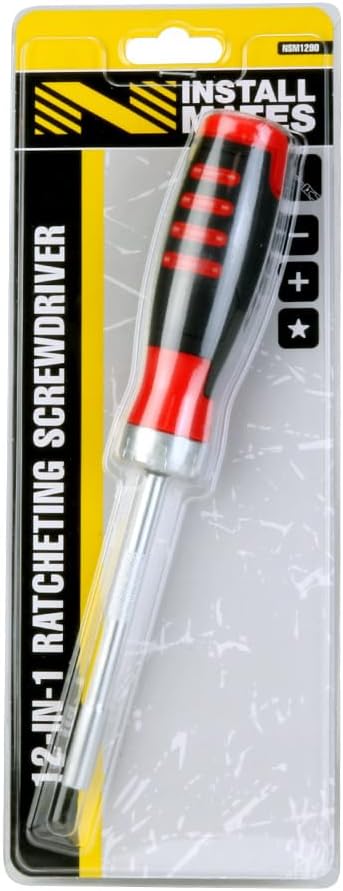 InstallMates 12-in-1 Ratcheting Screwdriver w/Slotted, Phillips, & TORX Bits
