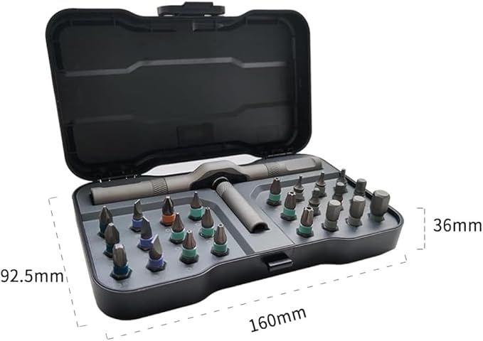 Ratchet Screwdriver Set 24 in 1 Precision Screwdriver Bit Screwdriver Sets With Case Duka Tools Ratchet Screwdriver with Detachable Handle for Watch Computer Electronics Father'screwdriver set (Black)
