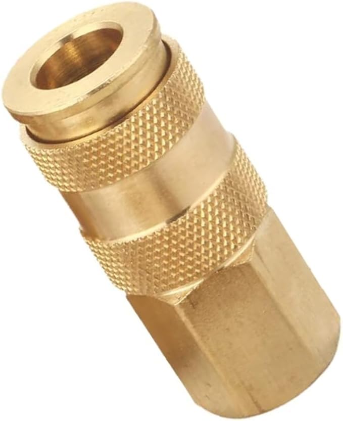 Pro High Flow Female Coupler Kit (10 Piece), V Style, 1/4 Inch NPT, Solid Brass Quick Connect Air Fittings Set