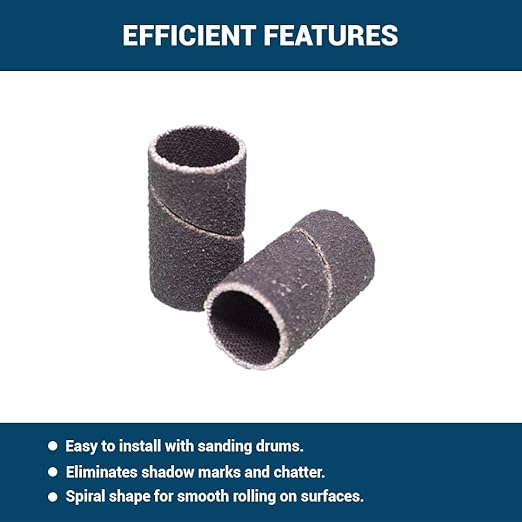 Benchmark Abrasives 1/2??x 1??Aluminum Oxide Sanding Bands, Spiral Bands Rotary Sander Attachment for Drill & Die Grinder, Metal Polishing Sanders for Woodworking - Sander Tool (10 Pack), 240 Grit