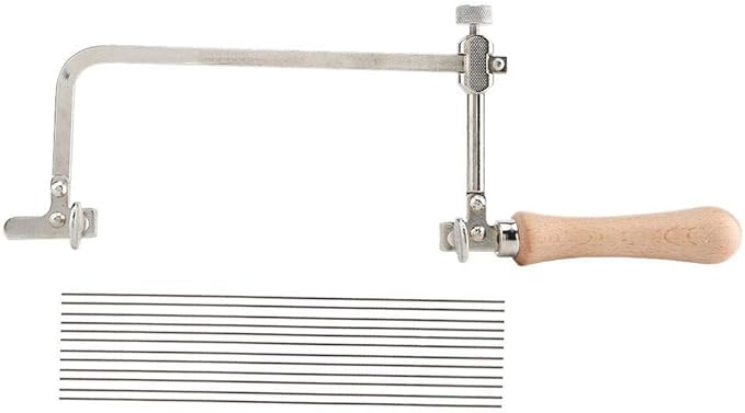 Woodworking Steel Saw,Multitool Wood Handle Jewelry Tool Making Cutting Handle Equipment Saw Bow Pull Flower Hardware Saw Hacksaw Frame Jewelry Tools Oscillating Saw Tool(#2)