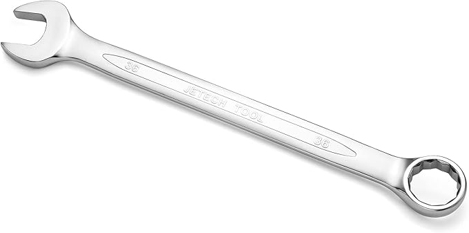 Jetech 36mm Combination Wrench - Industrial Grade, Chrome Vanadium Steel, Sand Blasted Finish, Precision Machined 12-Point Opening, Off-Corners Design, 15-Degree Offset
