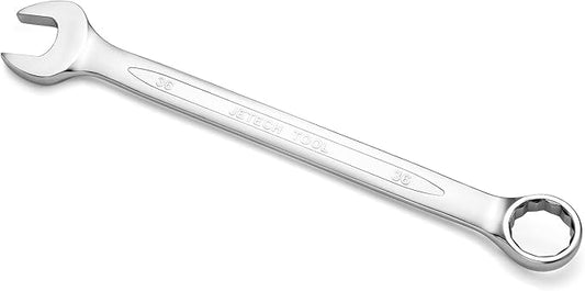Jetech 36mm Combination Wrench - Industrial Grade, Chrome Vanadium Steel, Sand Blasted Finish, Precision Machined 12-Point Opening, Off-Corners Design, 15-Degree Offset