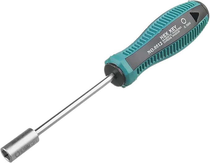 Utoolmart Socket Wrench Screwdriver, 5.5mm Non-Magnetic Tip Hex Nut Driver, Socket Driver Hex Nut Key Wrench Screwdriver, with 75mm Cr-V Steel Round Shaft, Screwdriver Nutdriver Hand Tool