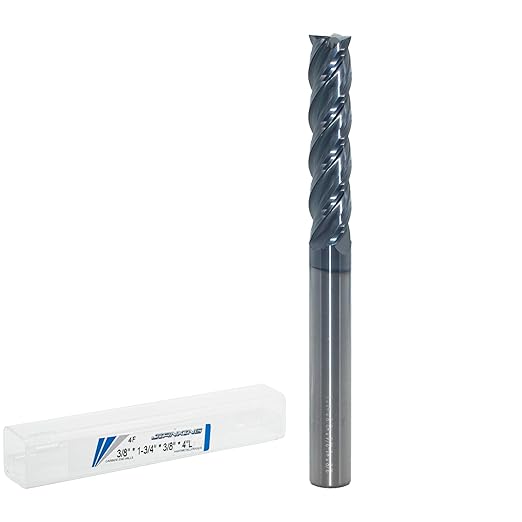 3/8" Extra Long 4-Flute Carbide Square End Mill for Stainless Steel & Titanium Alloy (TC4/TC7), AP Coating, Variable Helix, High-Performance Milling Cutter(1-Pack)