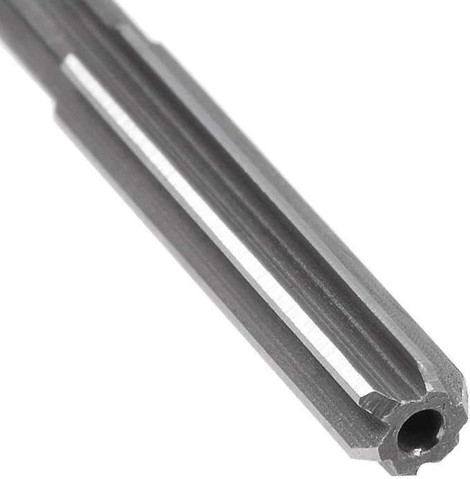 uxcell Chucking Reamer 4mm, H7 HSS Lathe Machine Reamer 6 Straight Flutes, Round Shank Milling Cutting Tool, Metric Reaming Drill Bit for Stainless Steel Metal Hole