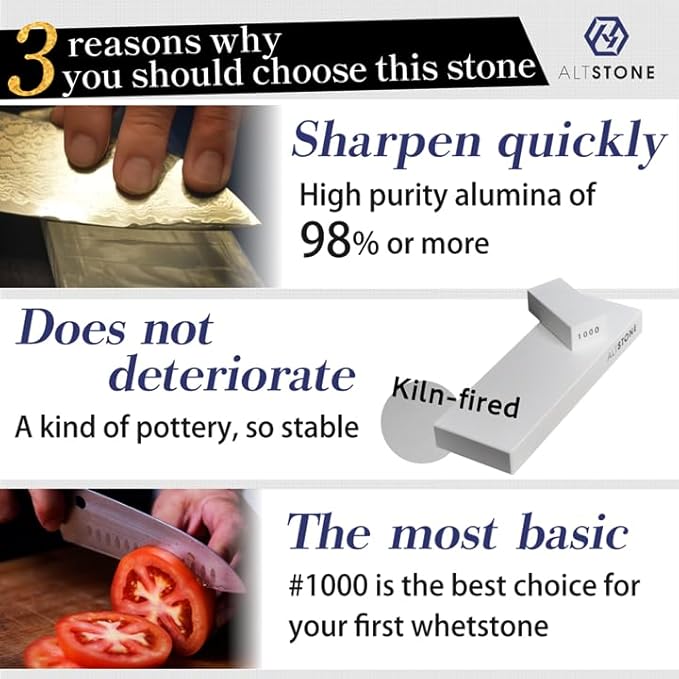 Whetstone Sharpening stone medium 1000 finishing 3000 w/Nagura, 7.1" x 2.4" x 0.8" (Pro Power. Perfectly Compact for home use), Made in Japan (#1000/#3000)