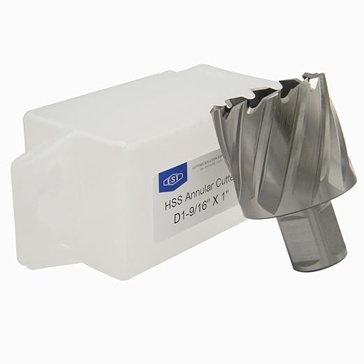 EST HSS M2AL Annular Cutter 1" DOC with 3/4" Weldon Shank for Magnetic Drill Press (D1-9/16" X 1")
