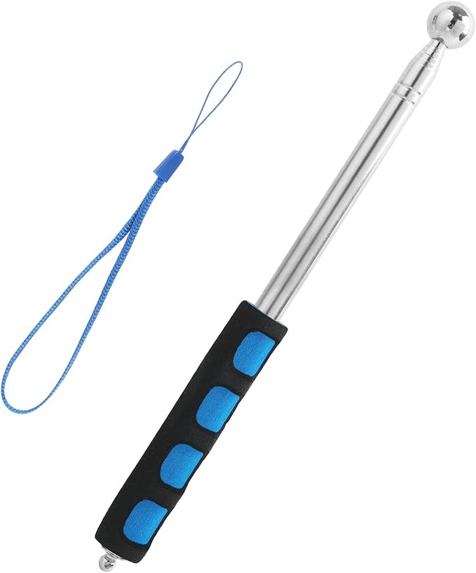 Telescoping Hollowing Detection Hammer, 120cm竊?7"竊덿etractable Drum Test Tool for Wall & Floor Inspection, Stainless Steel Head with Comfort Grip & Lanyard