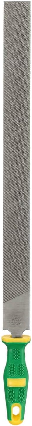 HARFINGTON Flat Coarse Cut File 18" Double Cut Teeth High Carbon Steel Hand Rasp File with Plastic Handle for Metal Wood Deburring Removing